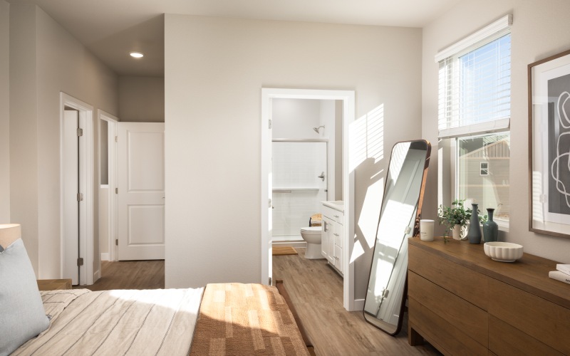 Expansive, primary bedroom closets